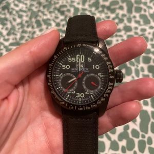 Gently pre owned mens Haurex Red Arrow Series watch.